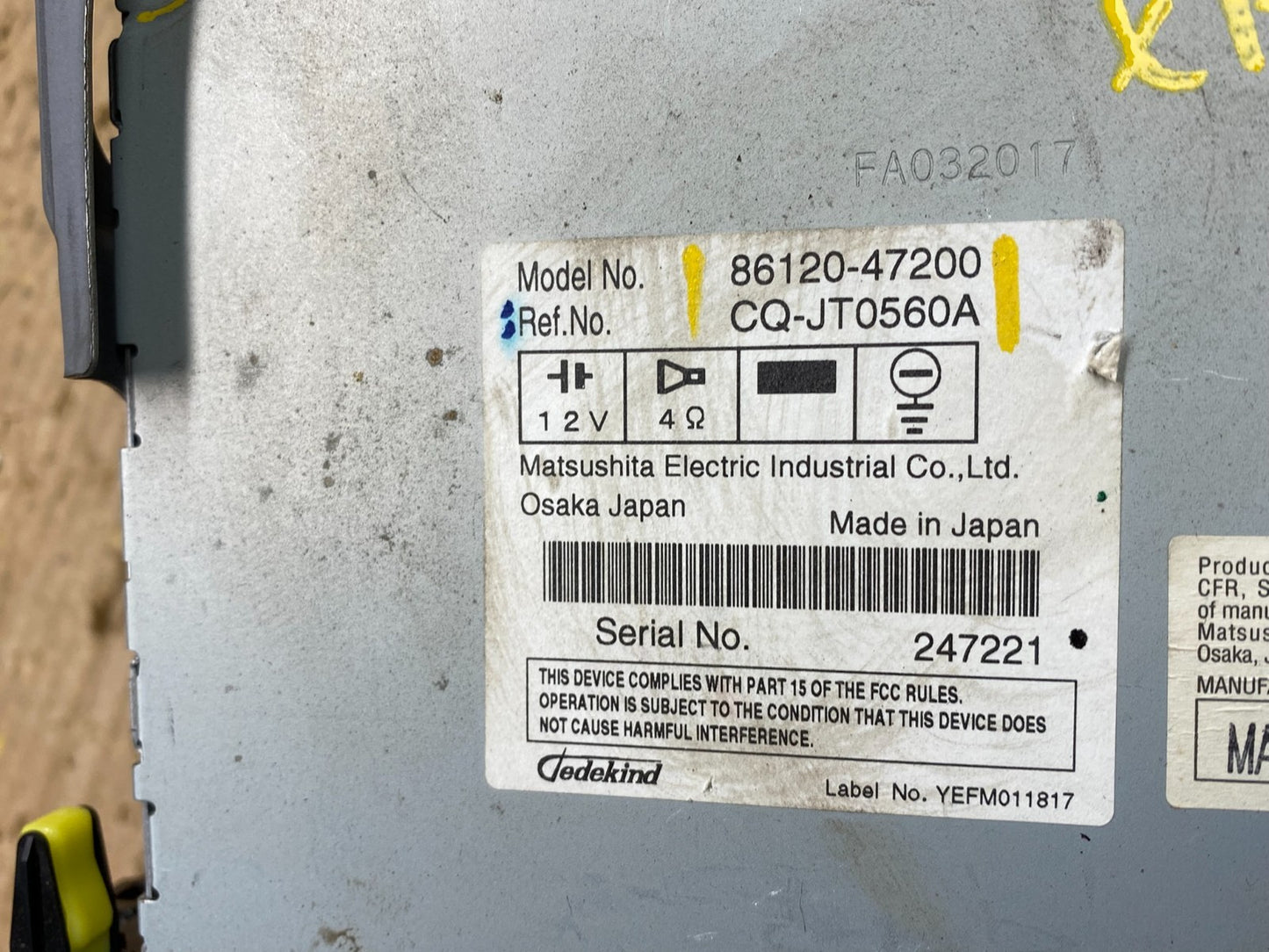 2006 to 2009 Toyota Prius OEM Radio AM/FM CD Player Oem x1251 DG6