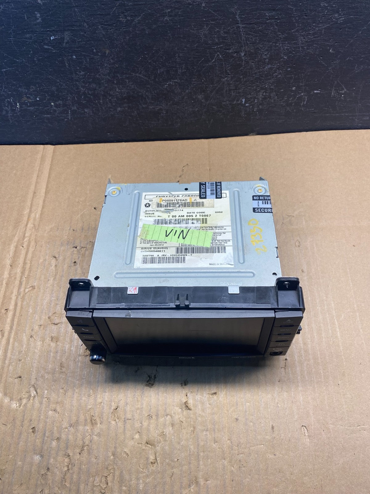 2011 2012 2013 Dodge Durango Navigation Radio Screen Display ad1747 DG3