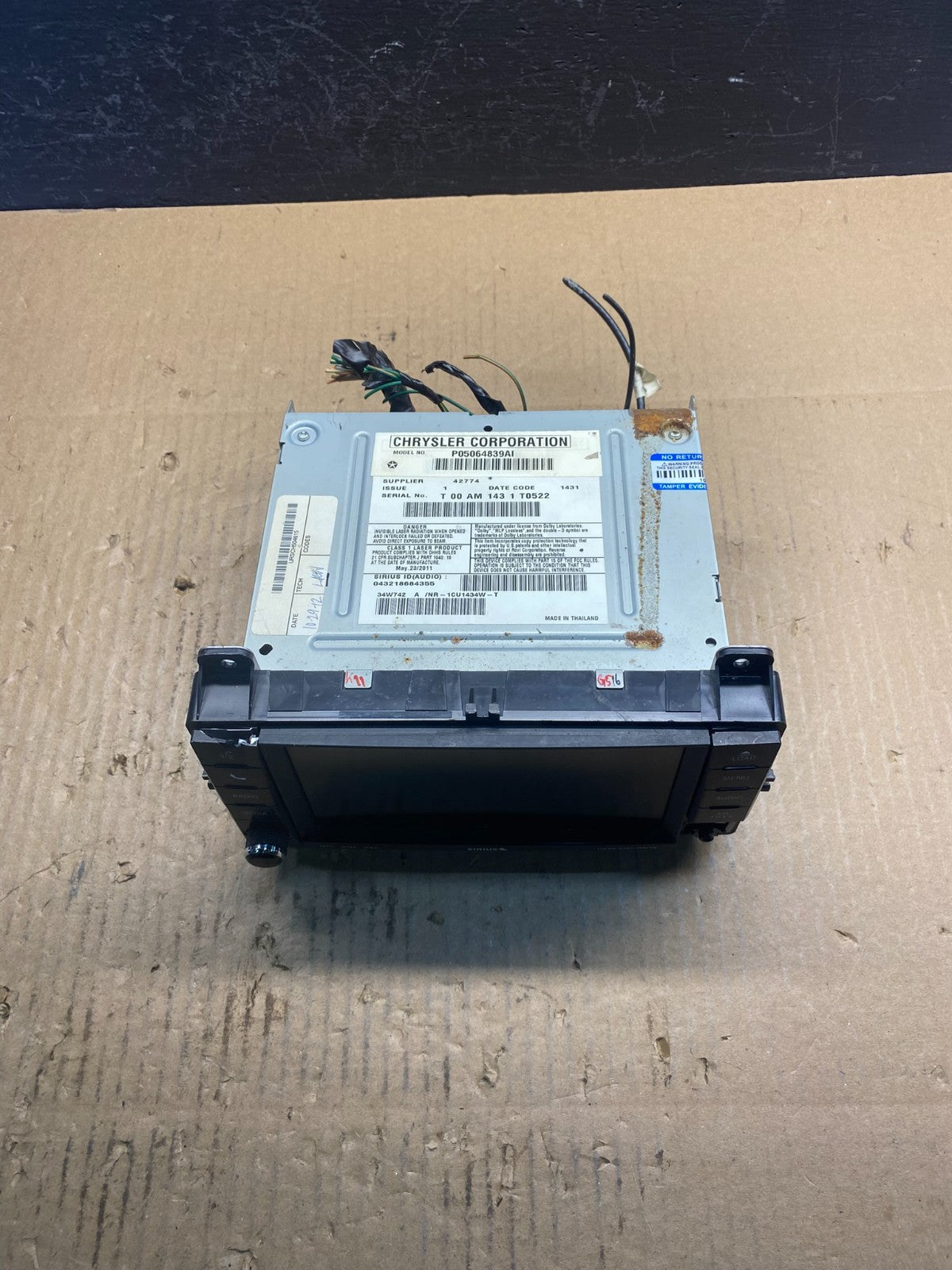 2011 Jeep Grand Cherokee Navigation CD Player Satellite Radio AC27043