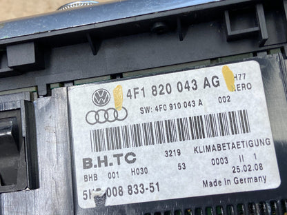 2006 - 2011 Audi A6 Front Heater AC Climate Control Panel ah3737 DG6