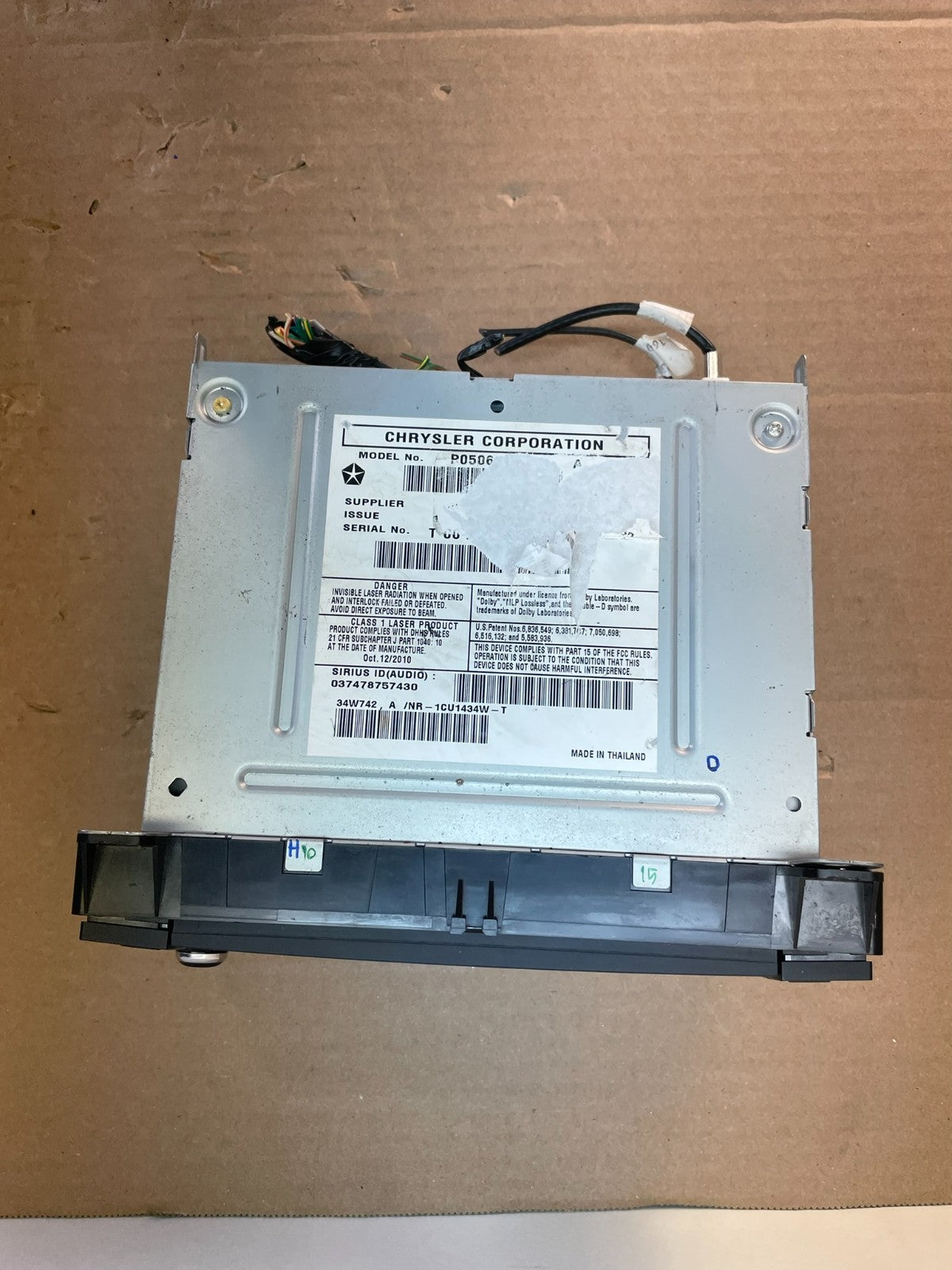 2011 to 2013 Jeep Grand Cherokee Media Satellite Radio Screen Display AI0566 DG7