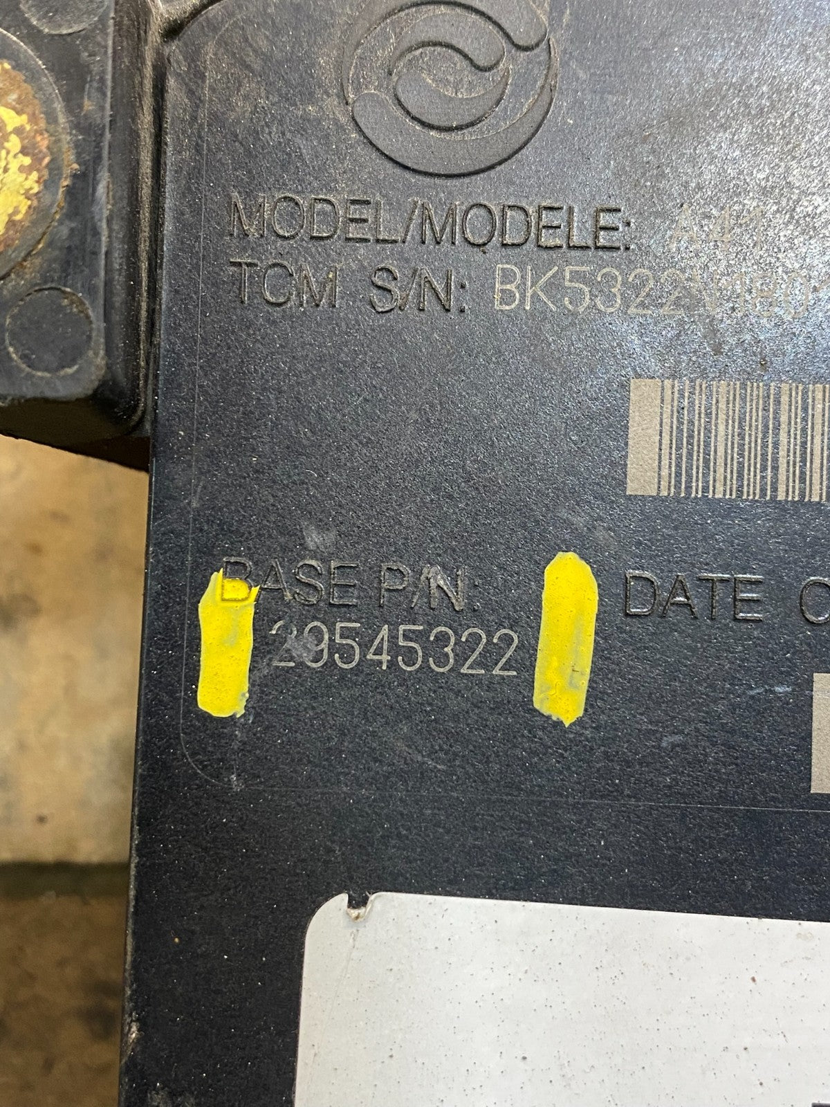 Allison Transmission Control Module 29545322 AB3876 DG2