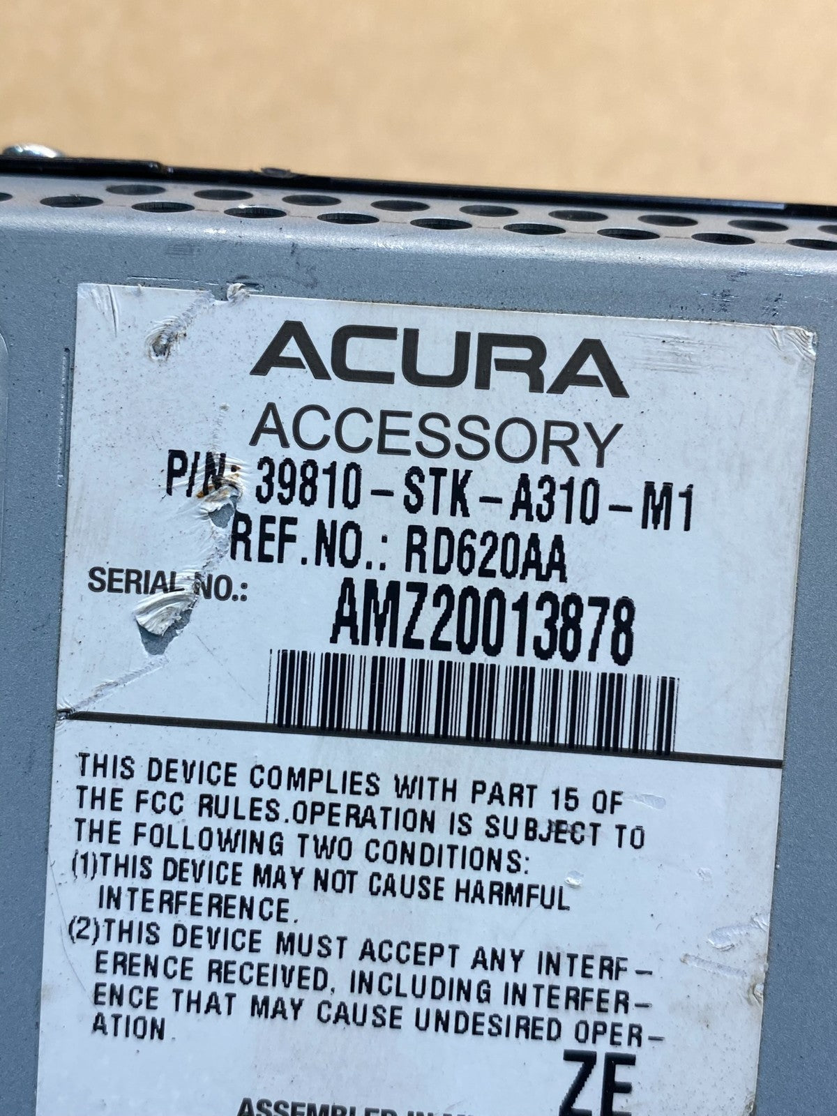 2010 2011 2012 Acura RDX Radio Audio Navigation Display Screen AD4925 DG2