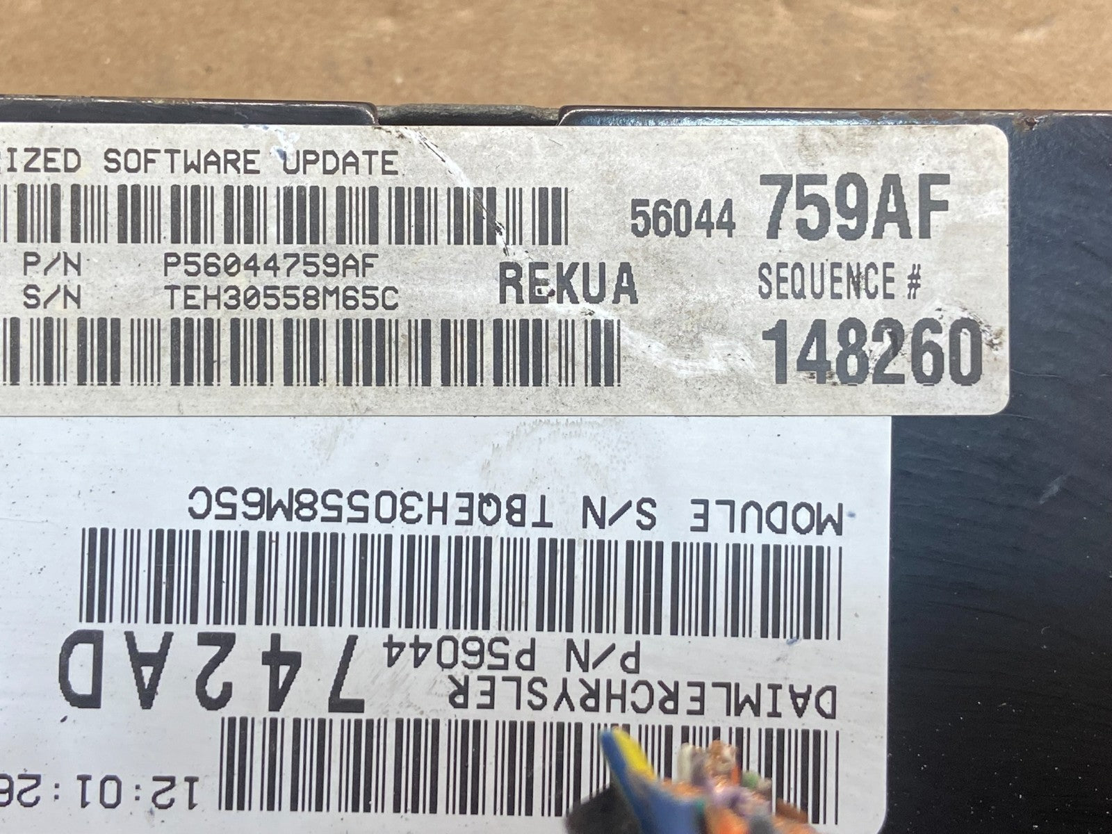 2005 2006 Jeep Grand Cherokee 3.7L Engine Control Module p56044759af AF9058 DW2