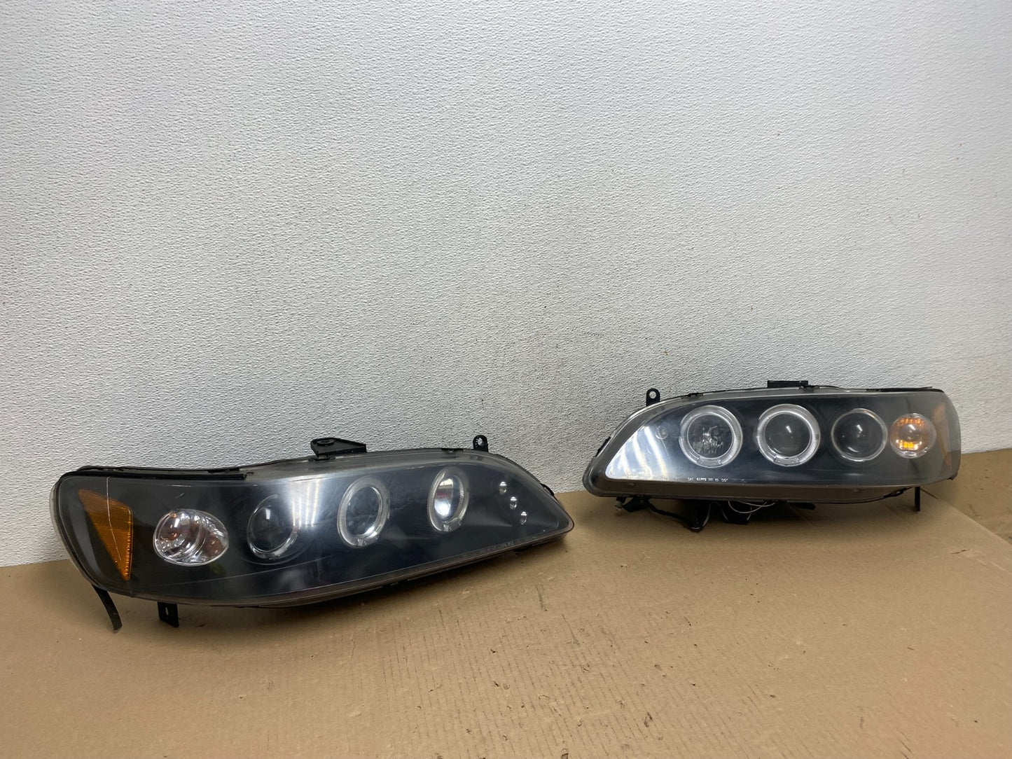 1998-2002 Honda Accord Black Left+Right Set Side LED Black Headlights AE7257 DW2
