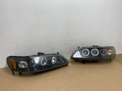 1998-2002 Honda Accord Black Left+Right Set Side LED Black Headlights AE7257 DW2