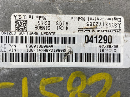 2007 Dodge Caliber Computer Brain Engine Control ECM p68019208aa ae0172 DG2