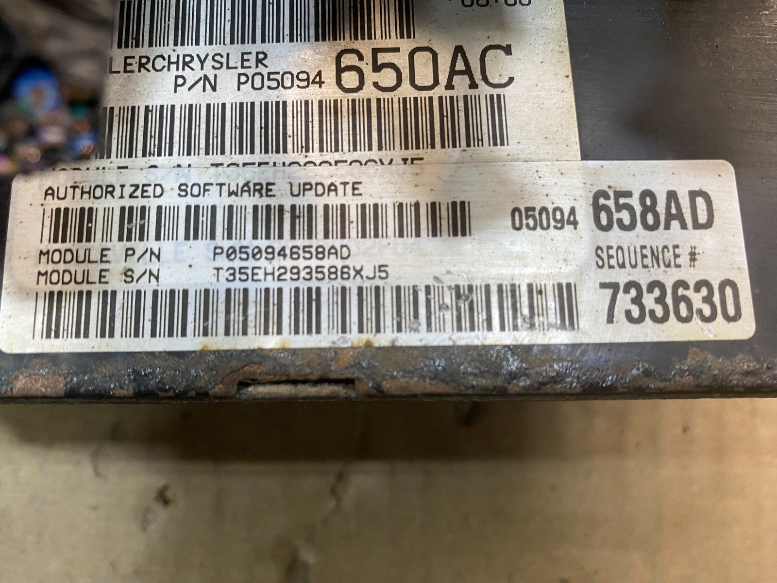 2006 Chrysler Town Country Caravan 3.3L Engine Control ECU p05094658ad AC0705 DG2