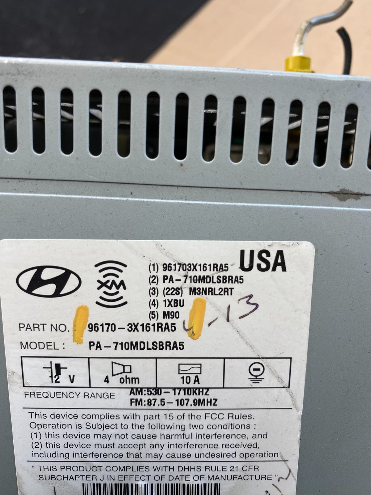 2011-2013 Hyundai Elantra Center Radio Climate Control Air Vent Bezel ac6300 DG5
