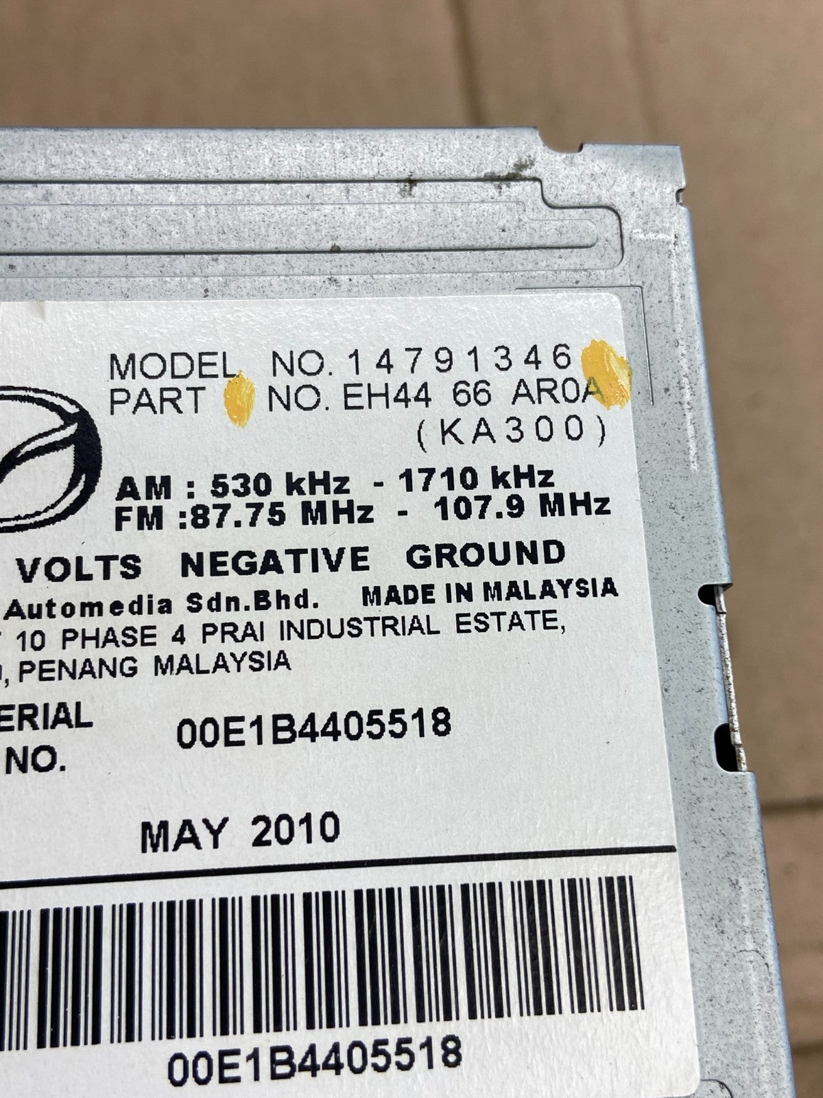 2010 Mazda CX-7 Audio Equipment Radio Receiver Am-fm-cd Single af2739 DG5
