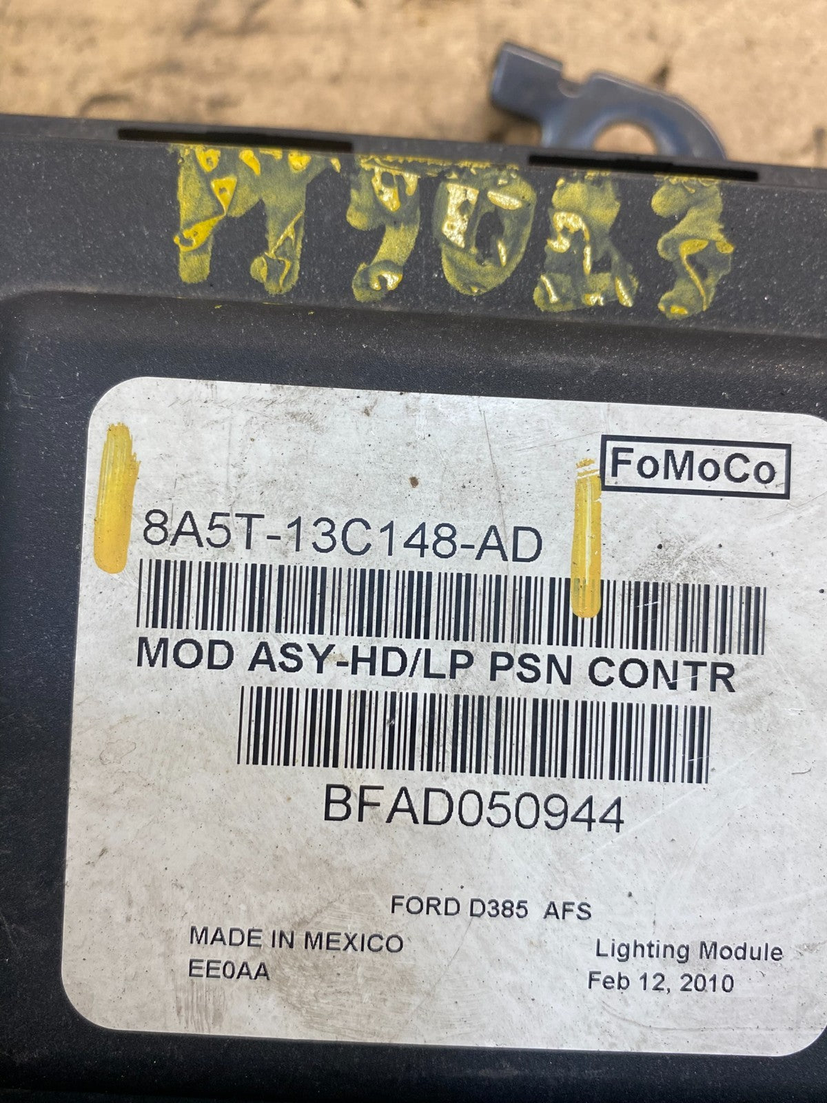 2010 2011 2012 Lincoln Mkt Adaptive Headlight Control Module AB7353 DG2