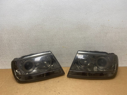 1999 - 2004 Jeep Grand Cherokee Left+Right Set Black LED Headlights x5413 DG0