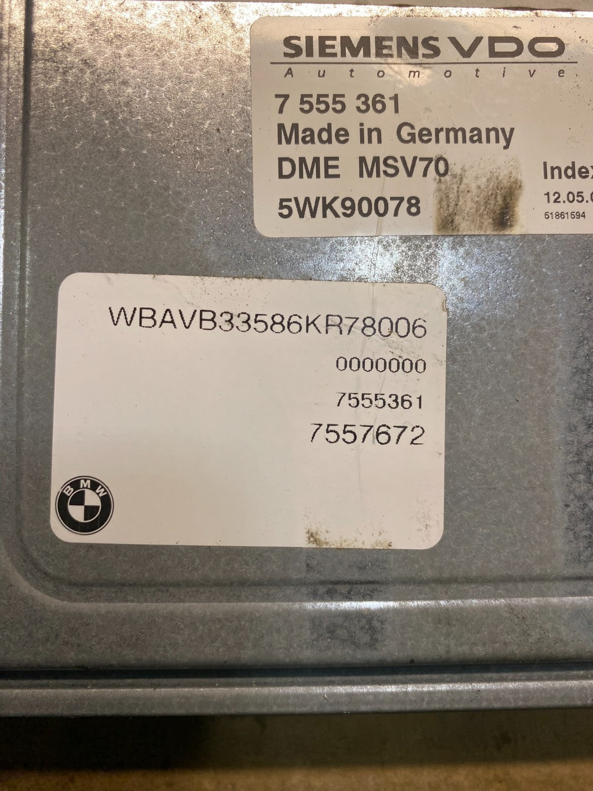 2006 - 2007 BMW 325i 525i ECU ECM Engine Control Module Computer AD3504 DG2