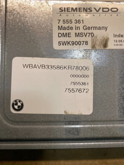 2006 - 2007 BMW 325i 525i ECU ECM Engine Control Module Computer AD3504 DG2