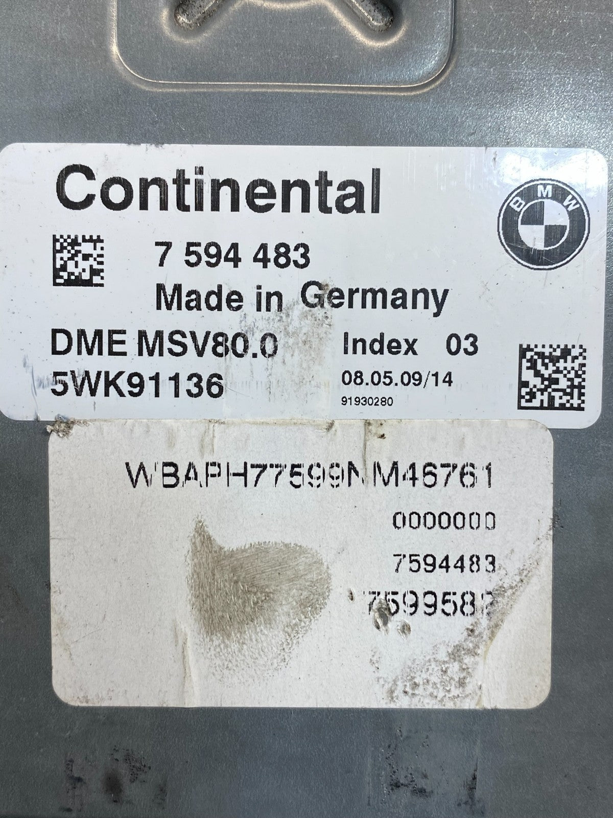 2007 - 2011 BMW 328i 528i E90 ECM ECU Engine Computer 7594483 AI9897 DW2