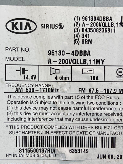 2011 to 2014 Kia Sedona Radio Stereo Receiver AM FM CD Player Sirius AE2536 DG6