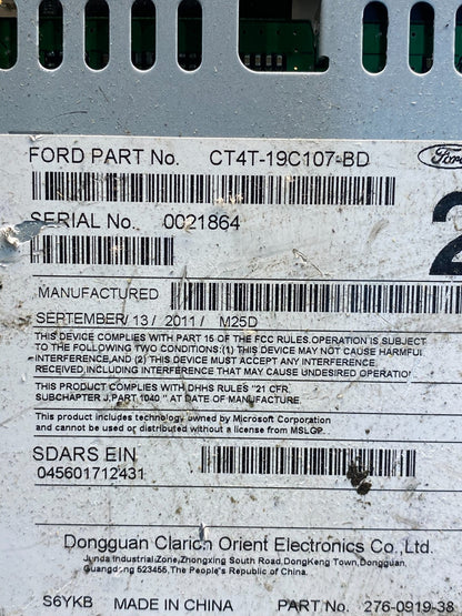 2012 to 2014 Ford Edge AM/FM Radio Reciever ag7311 DG6
