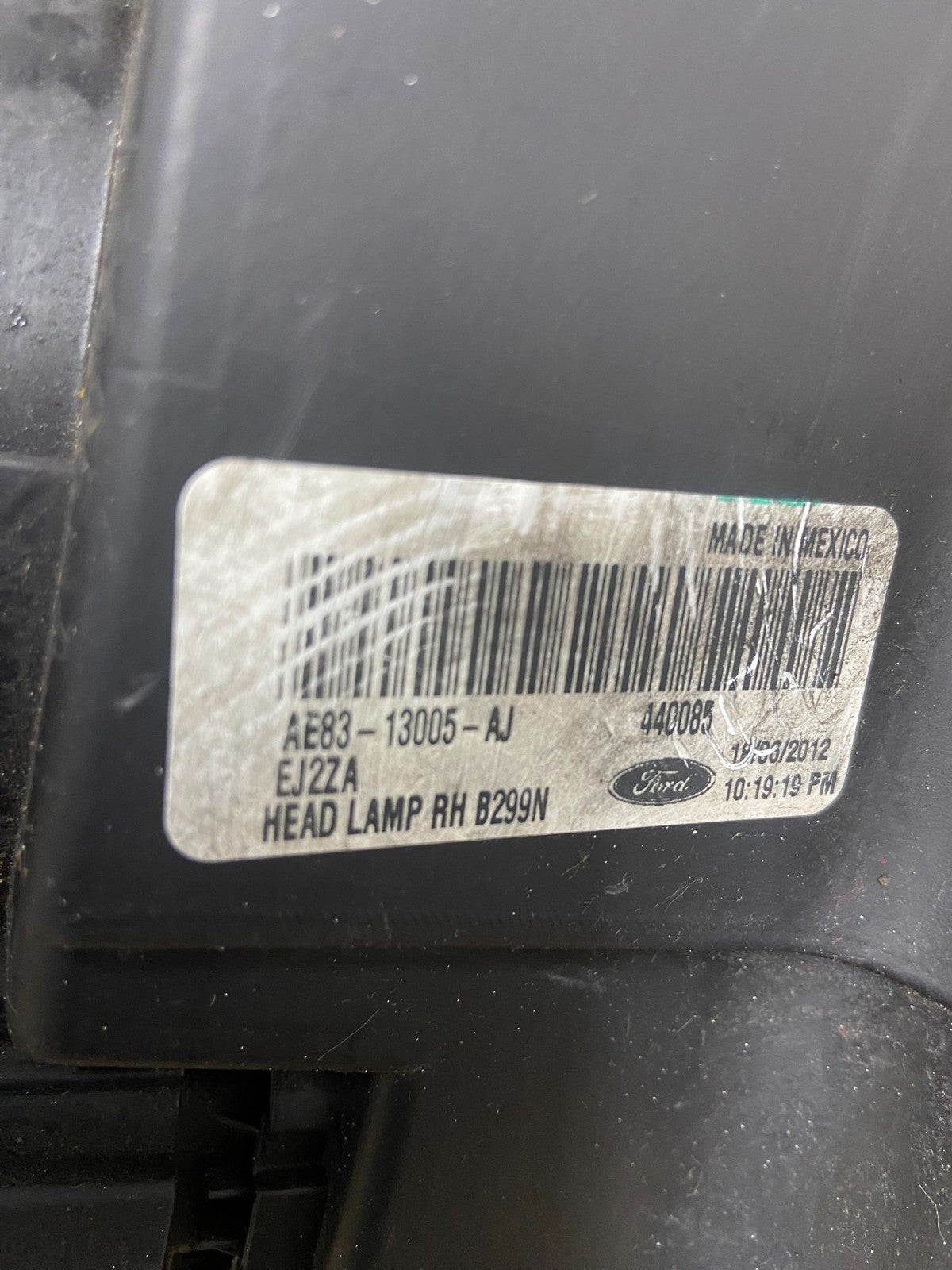 2011 2012 2013 Ford Fiesta Right Passenger RH Halogen Headlight AE6026 DW12