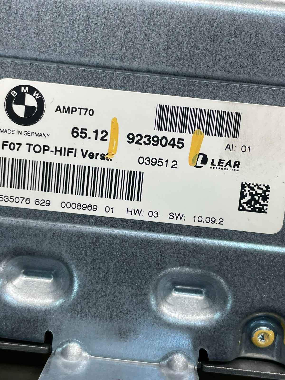 2009 to 2017 Bmw F07 Top HI-FI Stereo Audio Amplifier Amp Oe AI4839 DG2