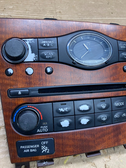 2007 to 2010 Infiniti G35 G37 Radio Player Climate Control Panel Bezel W9714 DG3