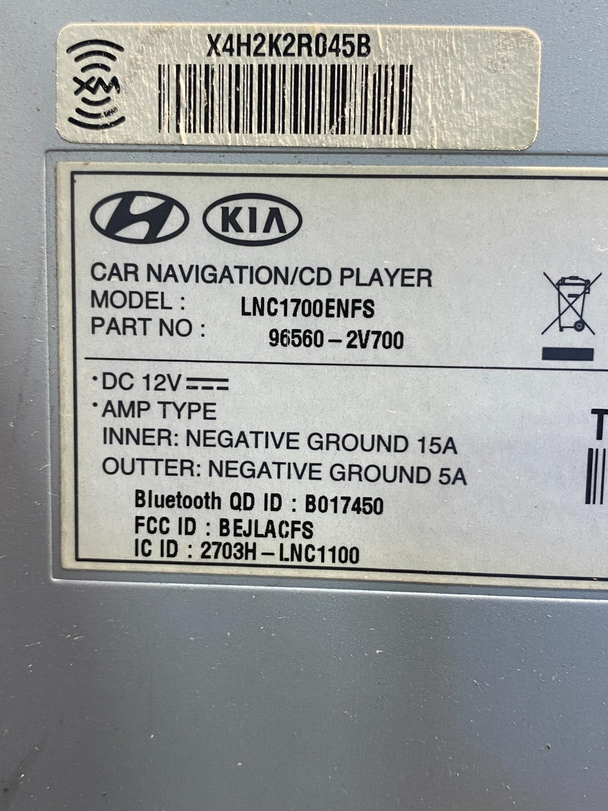 2012 - 2014 Hyundai Veloster Radio Receiver Display Screen 96560-2V700 AF7863 DG6