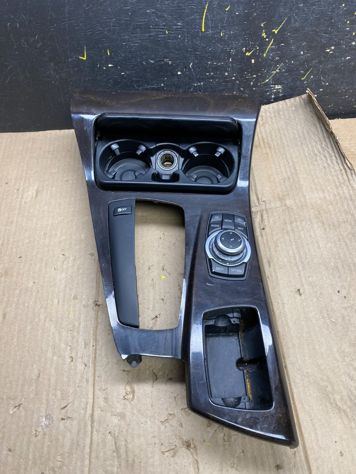 2011-2016 BMW 5 F10 Center Shifter Console Trim Cup Holder Switches OEM x1821 DG1
