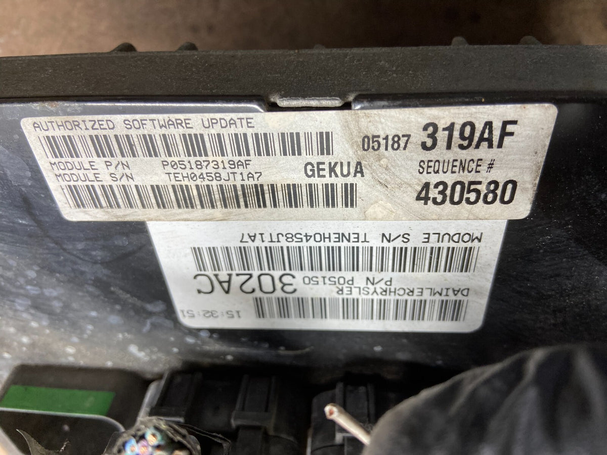2008 Jeep Grand Cherokee Commander 3.7L Engine Computer p05187319af L12422