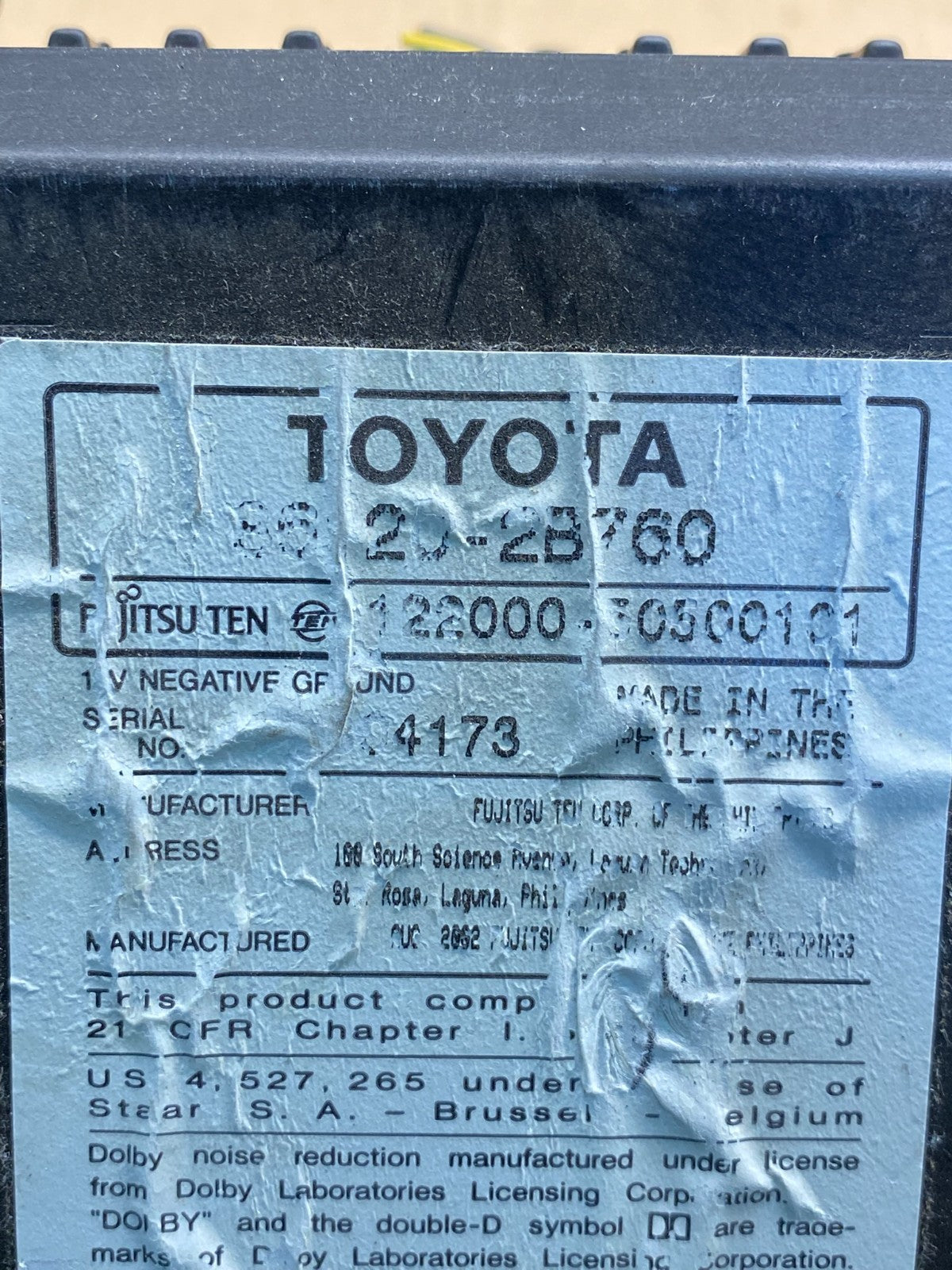 2003 - 2005 Toyota Rav4 Am Fm Cd Player Radio Receiver AH4677 DG6