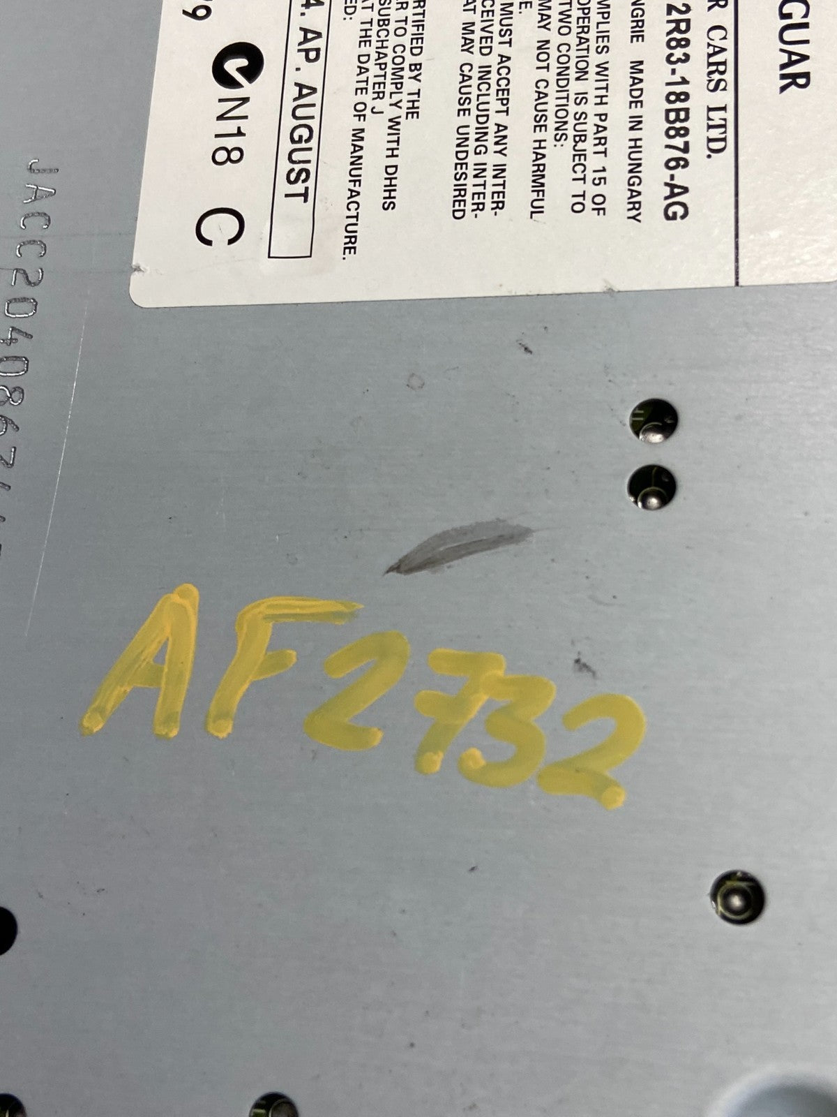 2003-2008 Jaguar S-Type Dash Climate A/C Temperature Radio AM/FM Panel AF2732 DG6