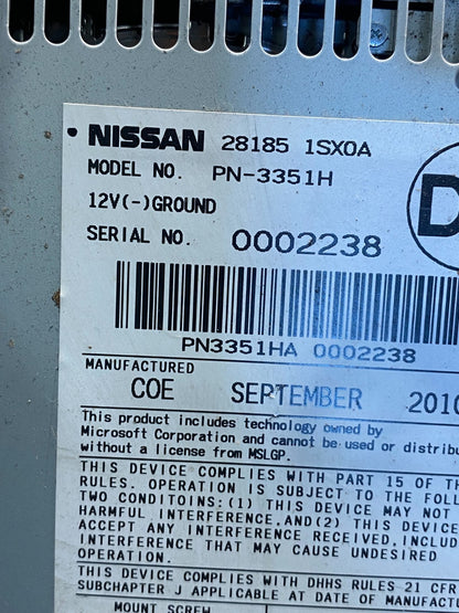 2011 - 2014 Nissan Murano AM FM Radio CD Player Panel AD7342 DG6