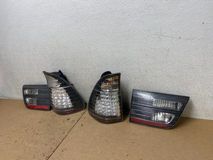 2000 to 2006 Bmw X5 Left+Right Set Outer Inner Black LED Tail Lights P9951 DG1