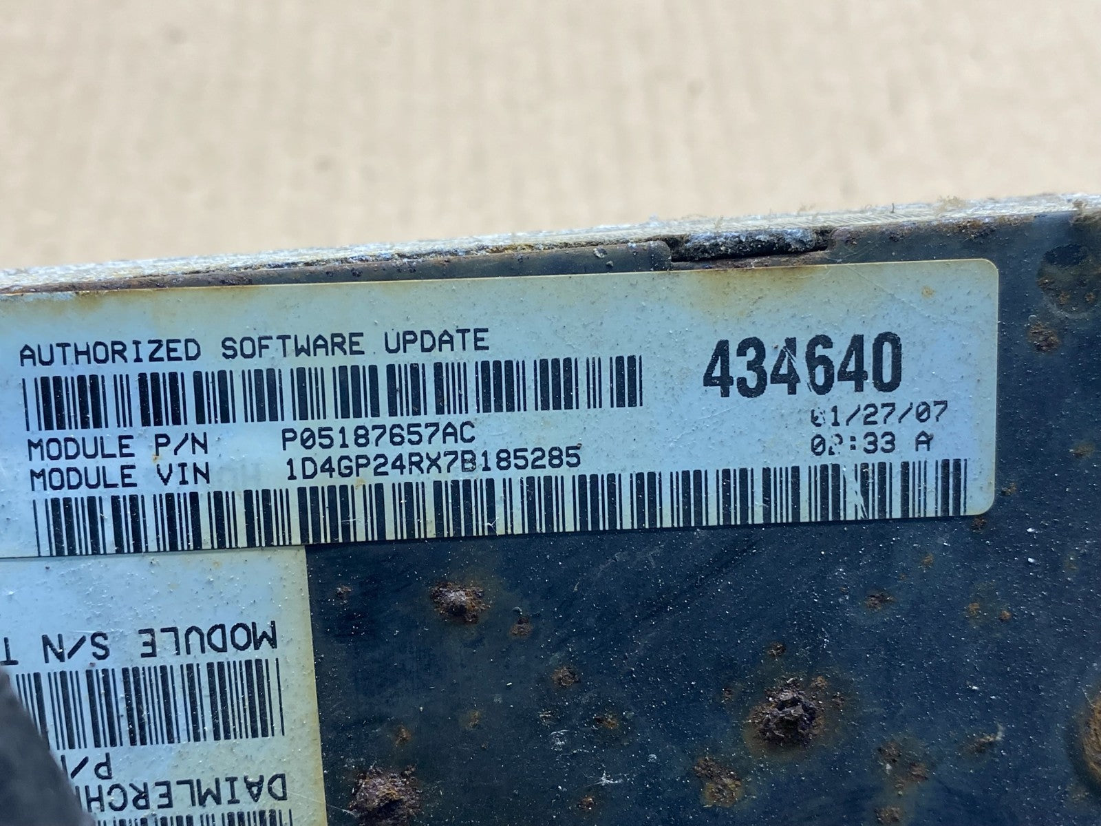 2005 Chrysler Caravan 3.3L Engine Control Unit ECU P05187657AC AG7479 DG2