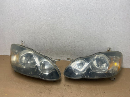 2005 to 2008 Toyota Corolla Black Left+Right Side Set Headlights AG4893 DW0