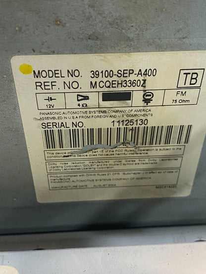 2004 2006 Acura TL CD Player Radio Climate Control AF3871 DW6