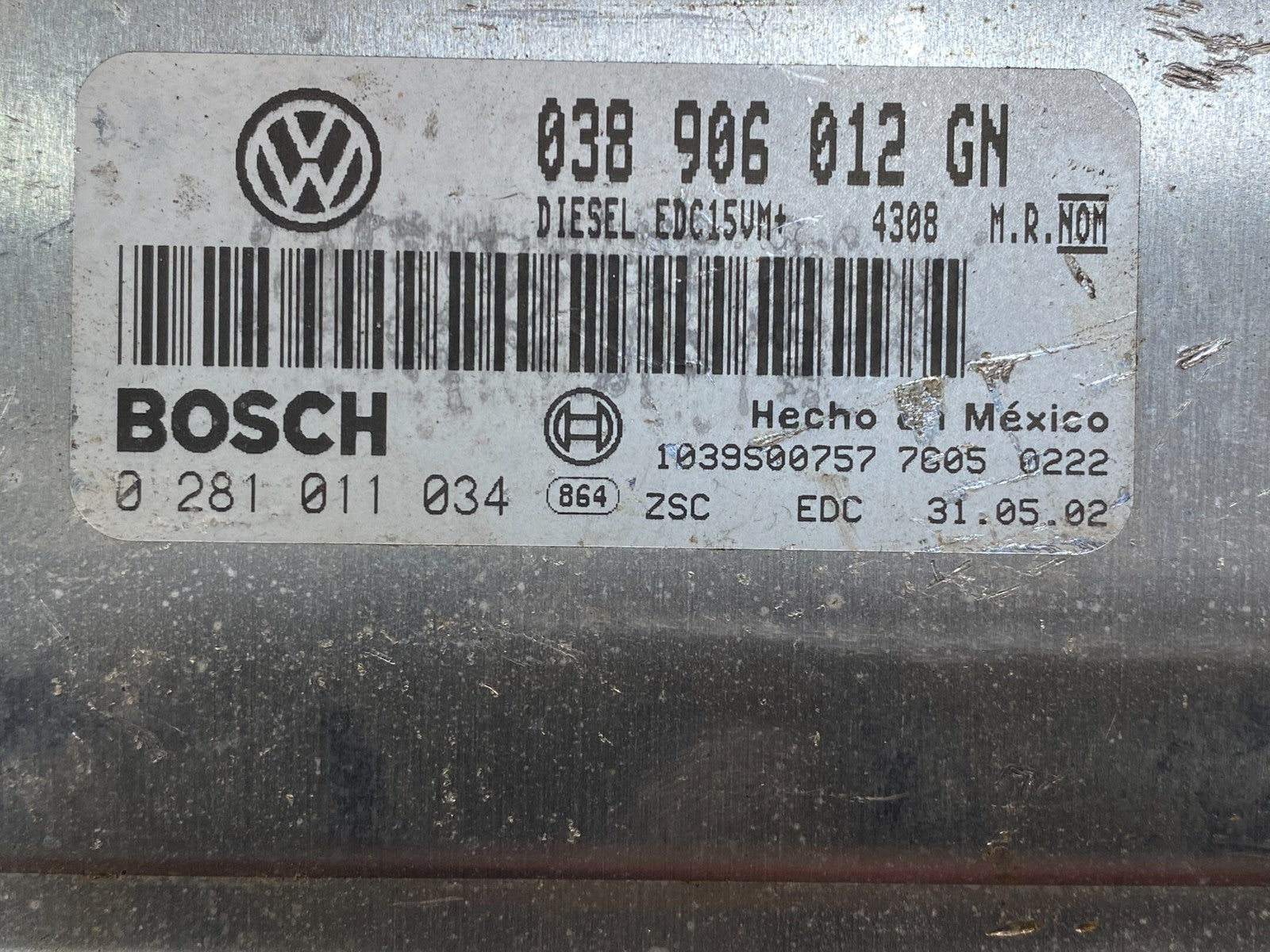 2003 2004 Volkswagen Golf Engine Computer Ecu Ecm 038906012GN af7489 DG2