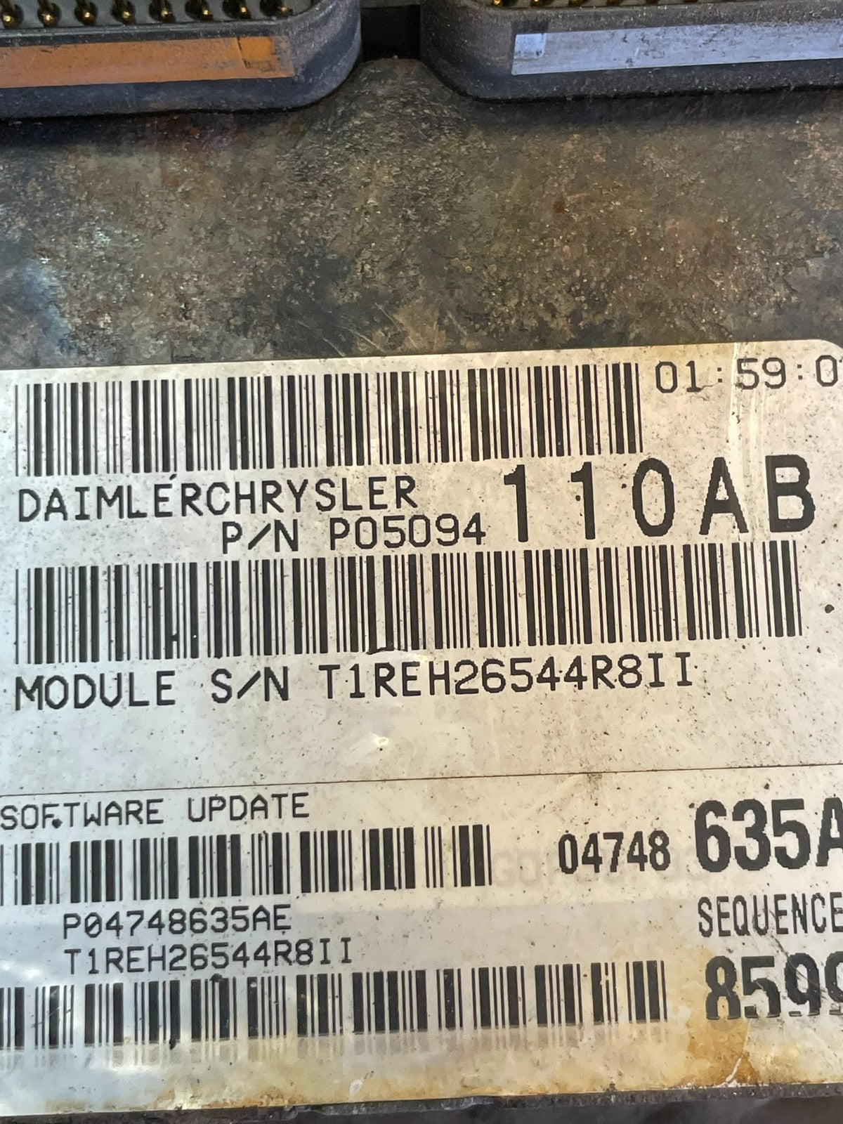 2005 Chrysler Caravan Engine Control Unit ECU P05094110AB ac5493 DG2