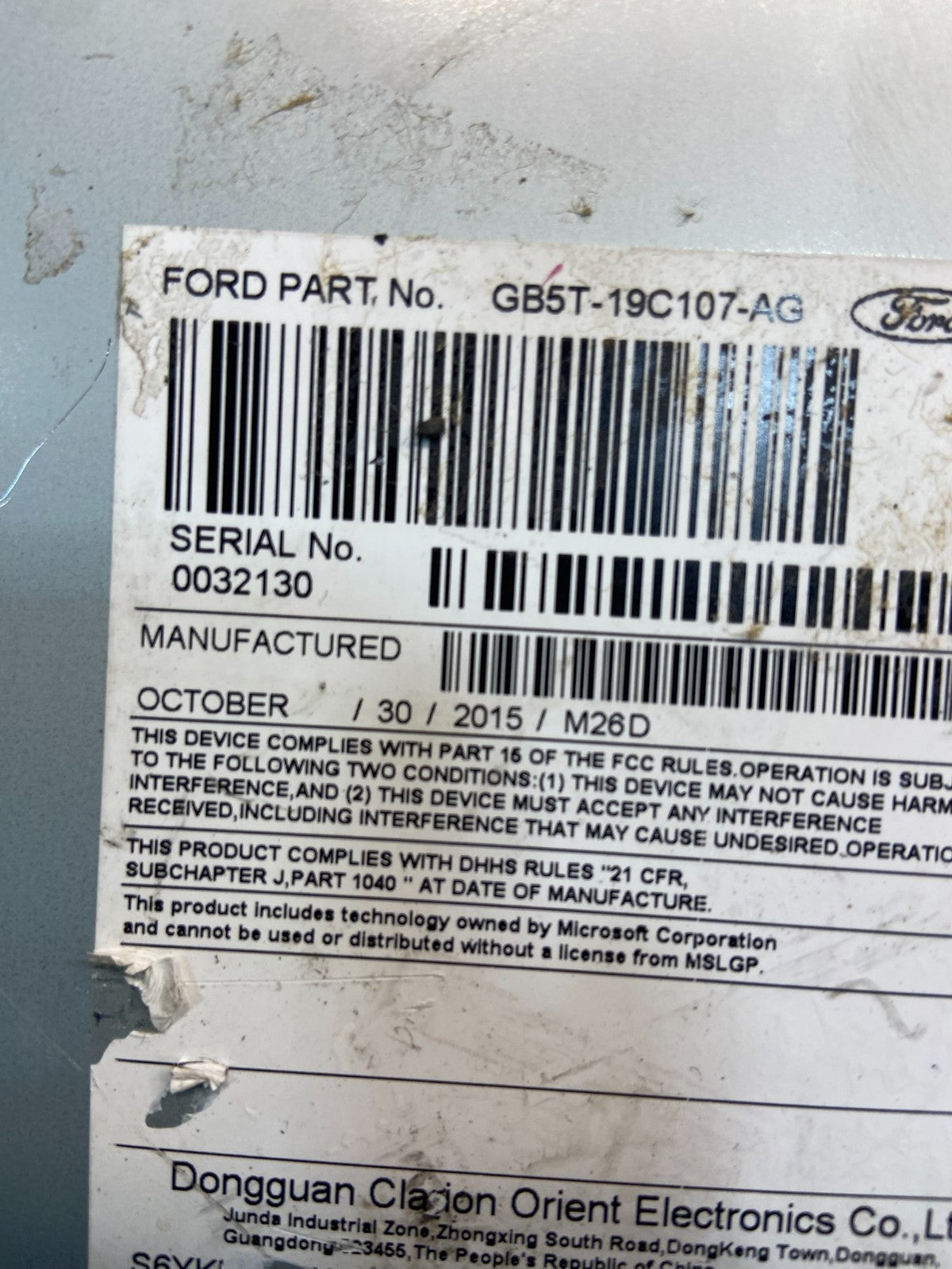 2016 to 2017 Ford Explorer Audio Equipment Radio Receiver AM FM CD Y7534 DG6