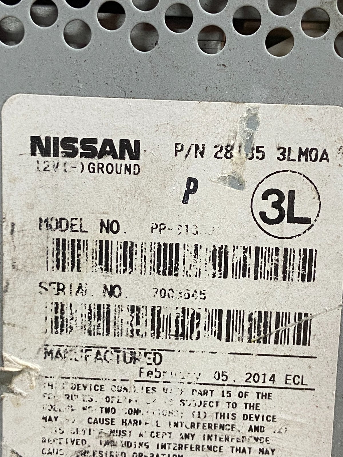 2013 - 2017 Nissan NV200 AM/FM Radio CD Player AM/FM AE2535 DG6