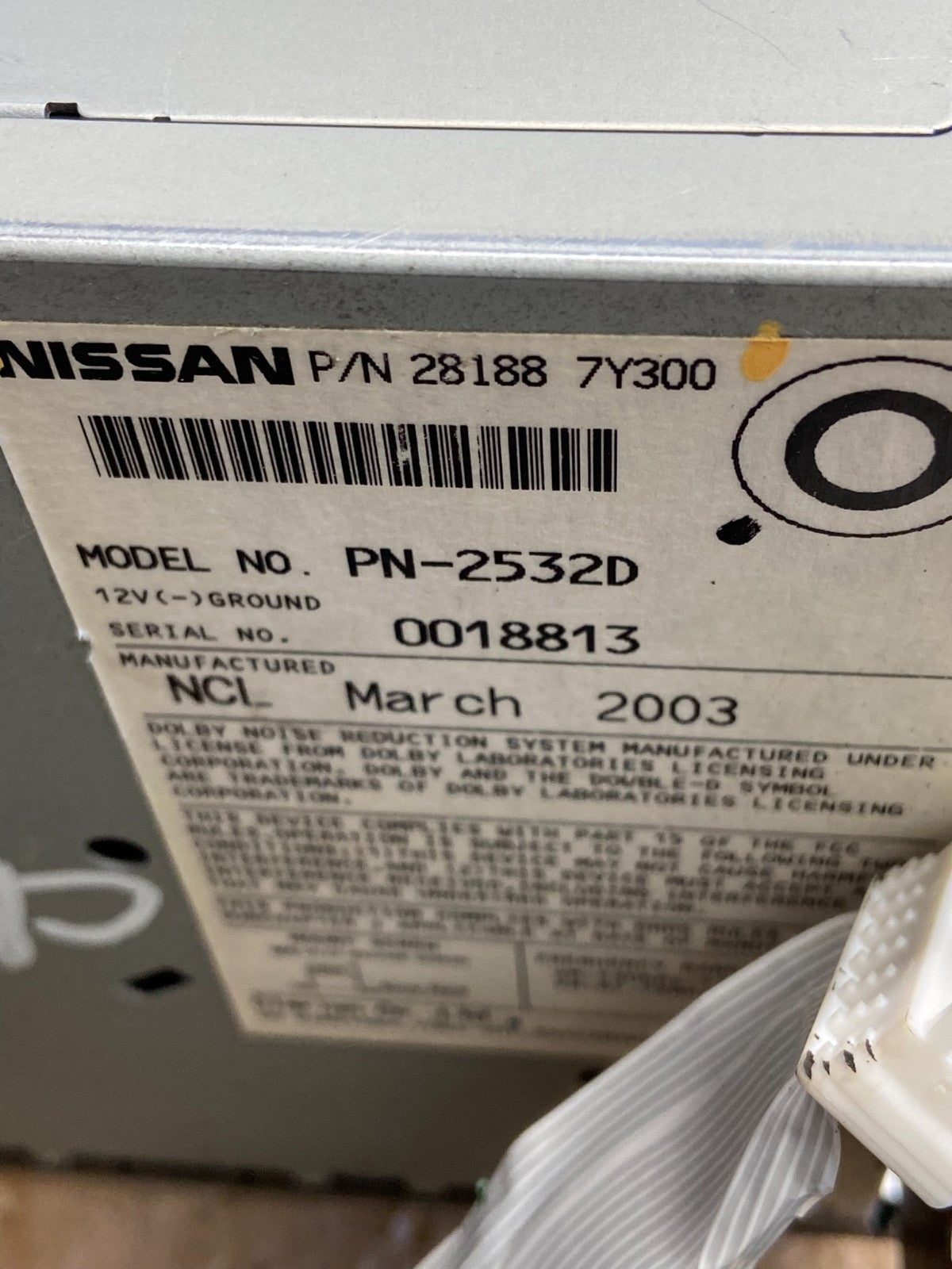 2004 - 2005 Nissan Maxima Screen Radio CD Navigation AI2856 DG5