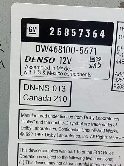 2007 to 2014 Chevrolet GMC Cadillac Radio Screen Display AE2531 DG6