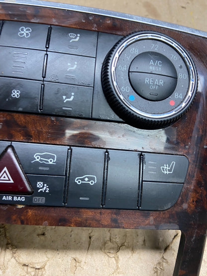 2007-2012 Mercedes X164 GL350 GL450 Climate Control Bezel Wood Switch x6345 DG1
