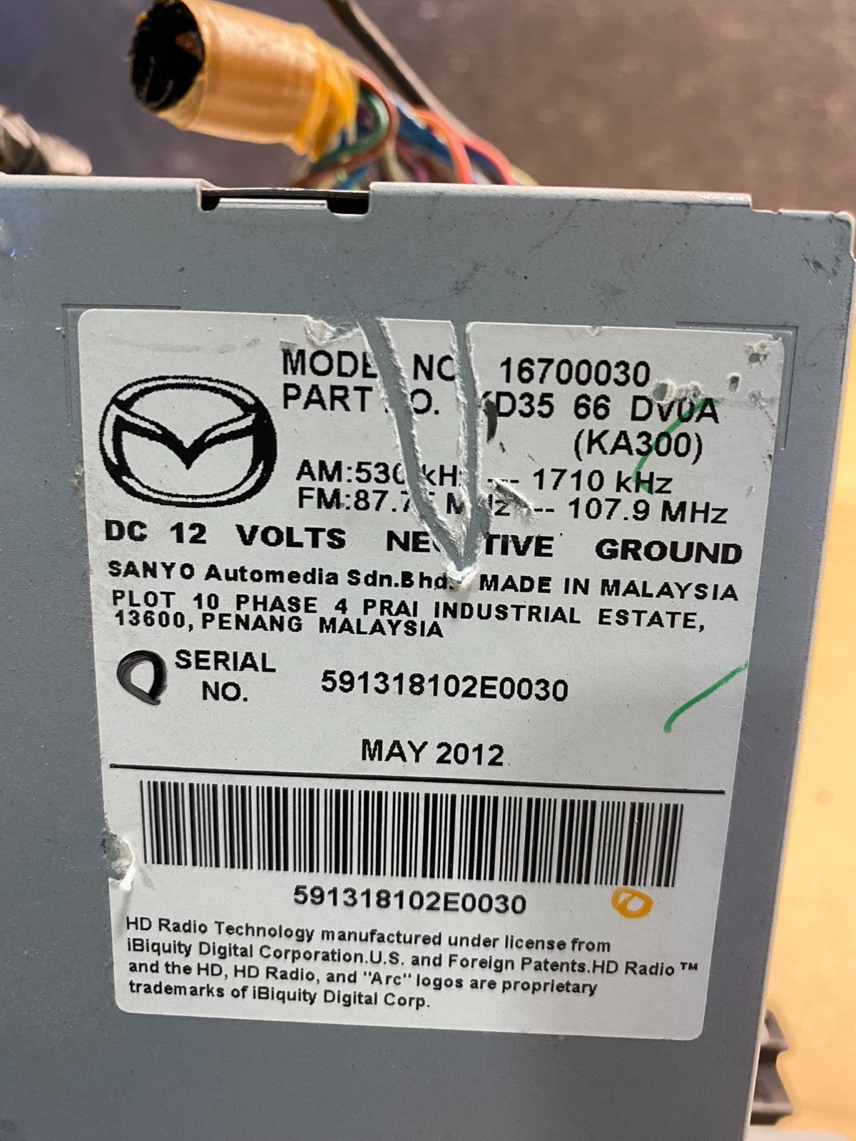 2013 - 2015 Mazda CX5 CX-5 Radio Navigation Player Screen Display AD4932 DG6