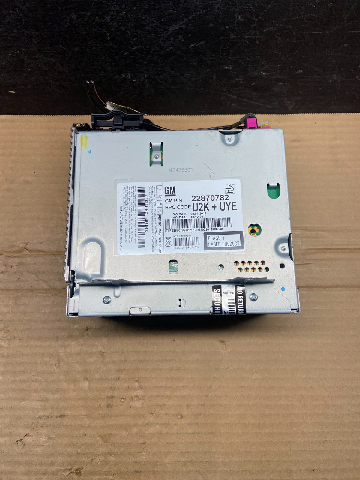2011 to 2012 Chevrolet Equinox Cruze Radio Cd Receiver 22870782 AE4526 DG3
