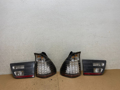 2000 to 2006 Bmw X5 Left+Right Set Outer Inner Black LED Tail Lights P9951 DG0