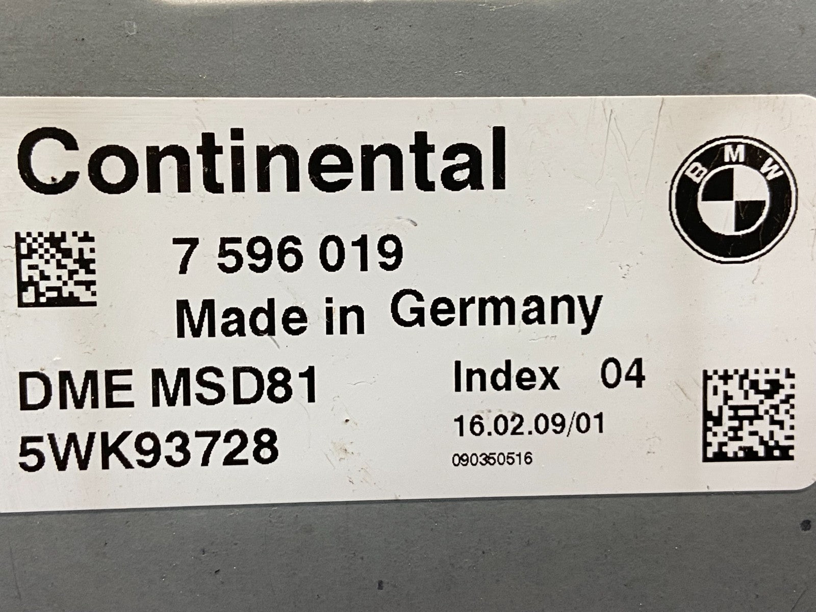 2007 to 2010 BMW N54 335i 535i Engine ECU ECM Computer Module 7596019 ae4686 DG2