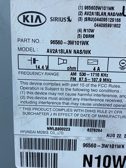 2010 - 2013 Kia Sportage AM FM Radio Navigation Screen CD Player AE7402 DG6