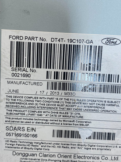 2013 Ford Edge AM/FM Radio Reciever AE6387 DW6