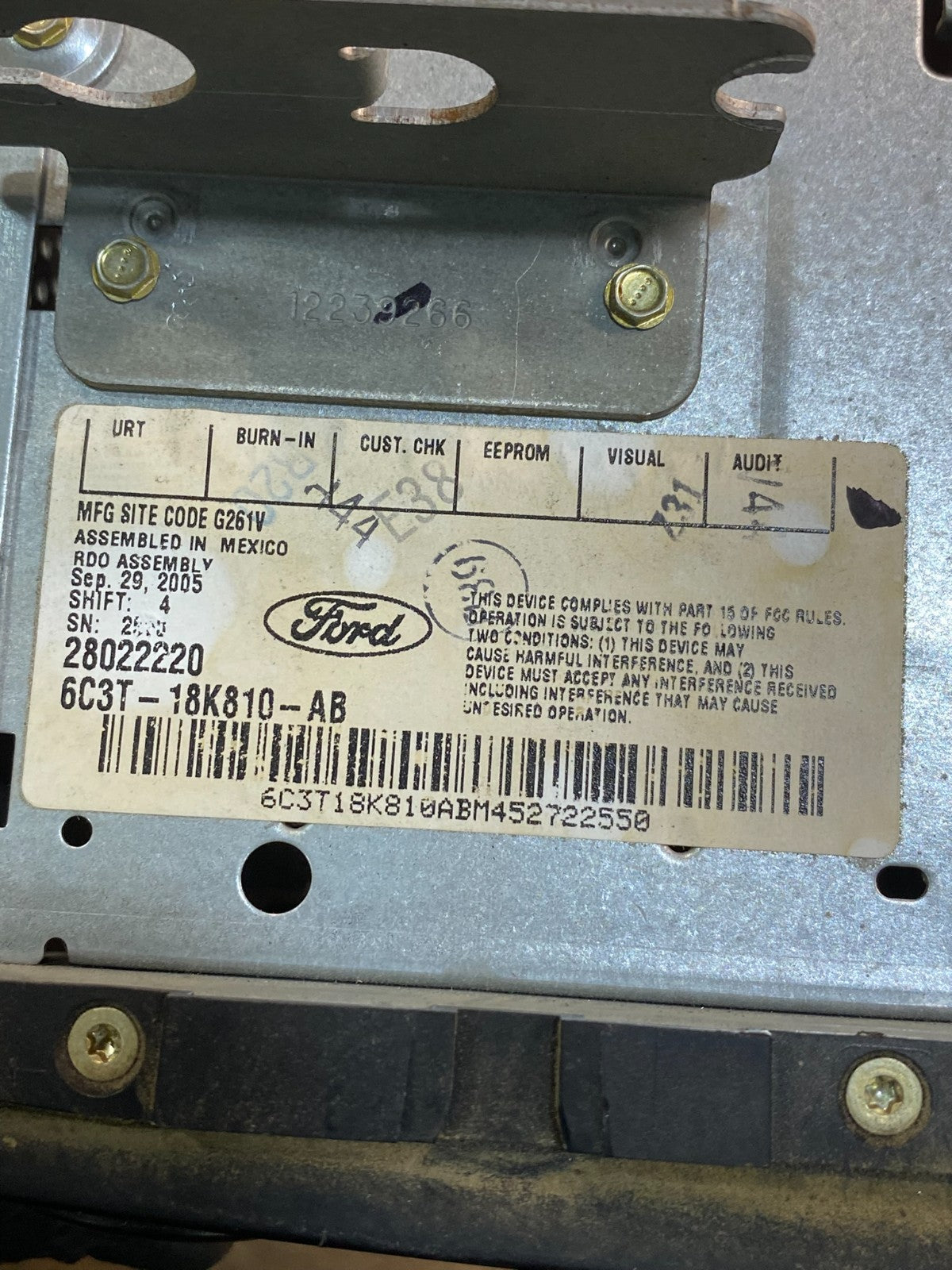 2006 to 2007 Ford F250 F350 SD Radio Audio AM/FM Receiver ai5310 DG6
