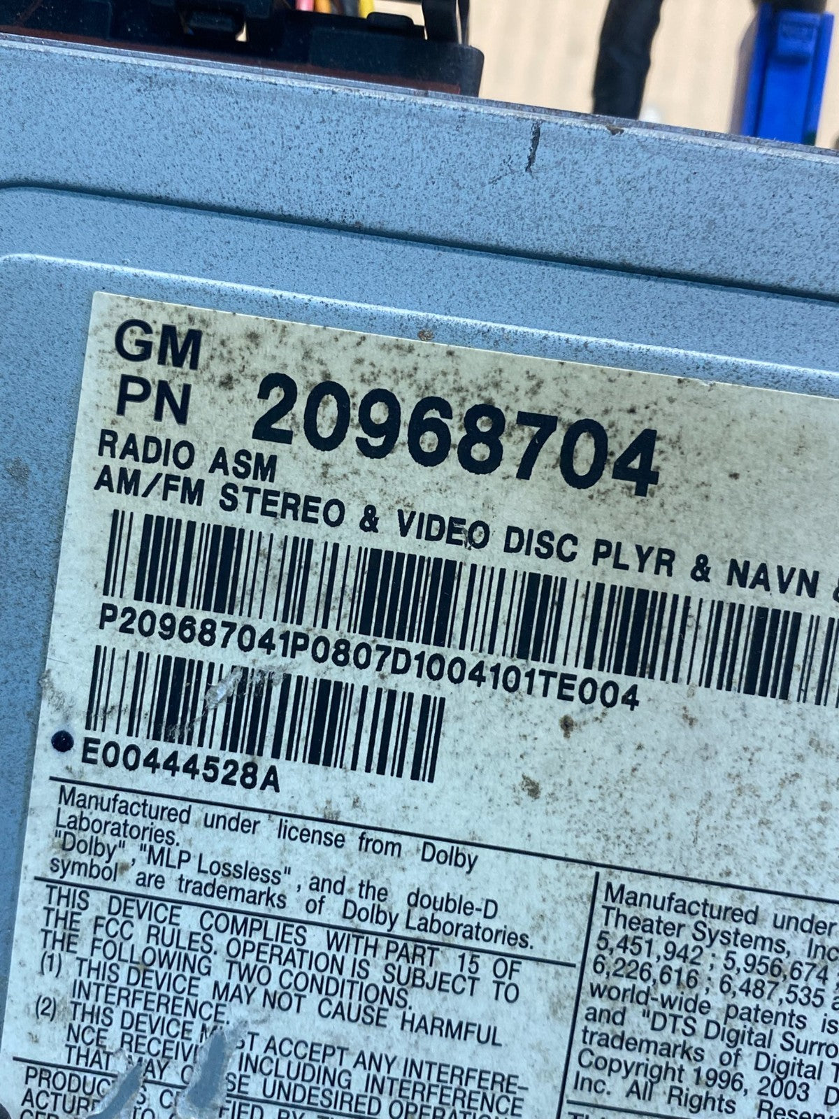 2008 to 2014 Cadillac CTS Am Fm Cd Player Radio Receiver AJ0326 DG6