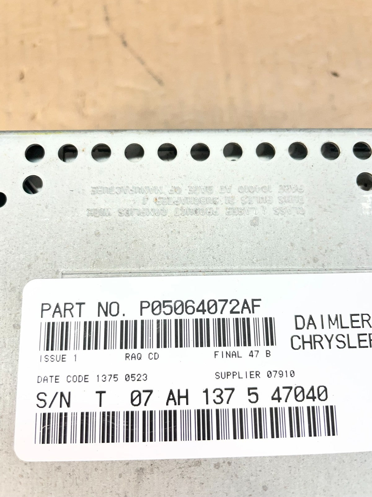 2005 2008 Jeep Dodge Chrysler Screen Display CD Player Satellite Radio AC4892 DG7